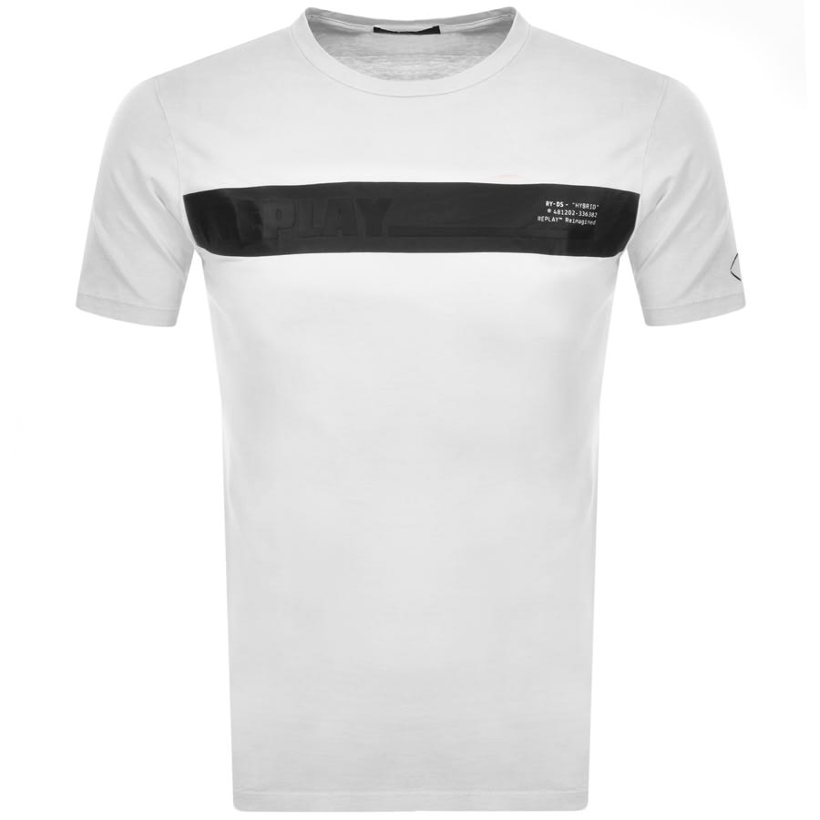 Alternative Image for ProductReplay Logo Crew Neck T Shirt White1